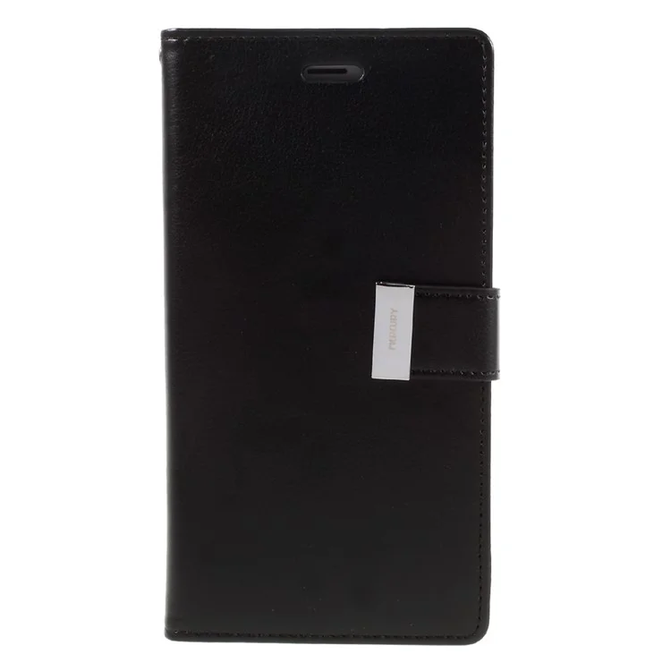 MERCURY GOOSPERY Rich Diary Leather Wallet Case for iPhone 8 Plus / 7 Plus - Black