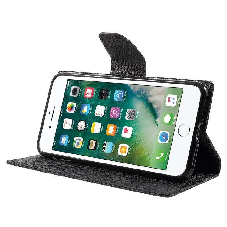 MERCURY GOOSPERY Leather Wallet Case for iPhone 8 Plus / 7 Plus - Black