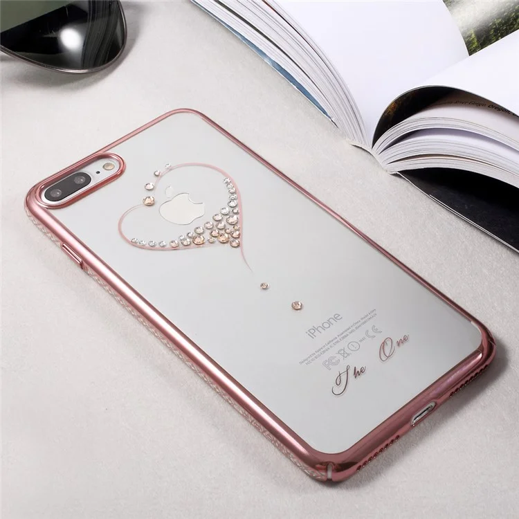 KINGXBAR Diamond PC Shell for iPhone 8 Plus / 7 Plus (Rose Gold Edge) - The Wish of the Stars