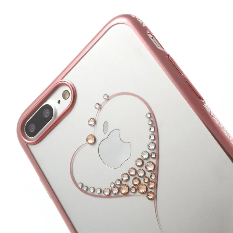 KINGXBAR Diamond PC Shell for iPhone 8 Plus / 7 Plus (Rose Gold Edge) - The Wish of the Stars
