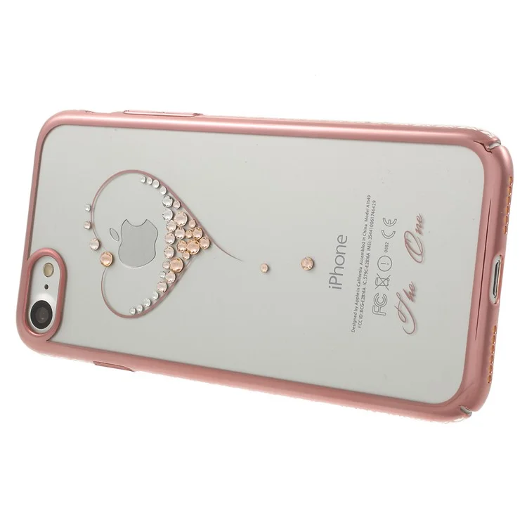 Kingxbar Crystal Slate PC Shell Para Iphone SE (2020)/SE (2022)/8/7 4.7 Pulgadas (borde de Oro Rosa) - el Deseo de Las Estrellas