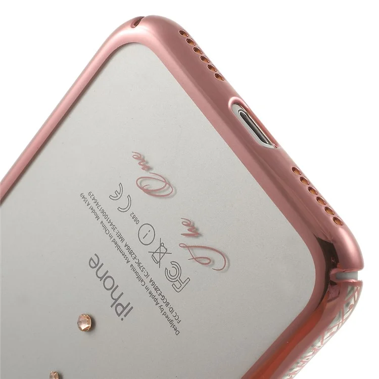 Kingxbar Crystal Slate PC Shell Para Iphone SE (2020)/SE (2022)/8/7 4.7 Pulgadas (borde de Oro Rosa) - el Deseo de Las Estrellas