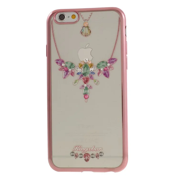 KINGXBAR for iPhone 6s Plus / 6 Plus Swarovski Diamond TPU Phone Cover - Purple & Green Pendant