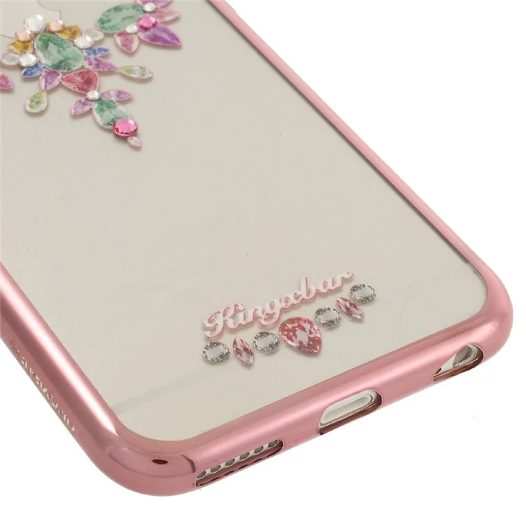 KINGXBAR for iPhone 6s Plus / 6 Plus Swarovski Diamond TPU Phone Cover - Purple & Green Pendant