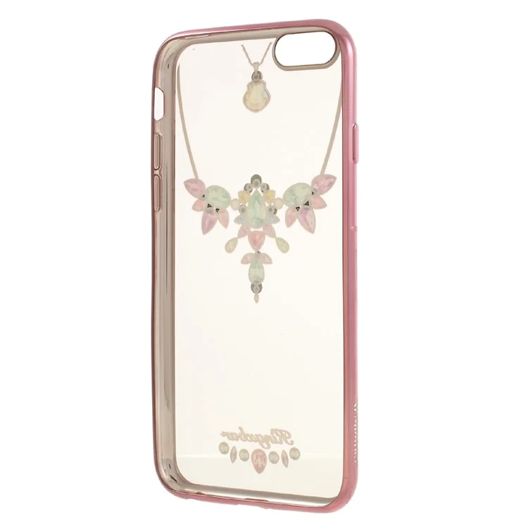 KINGXBAR for iPhone 6s Plus / 6 Plus Swarovski Diamond TPU Phone Cover - Purple & Green Pendant