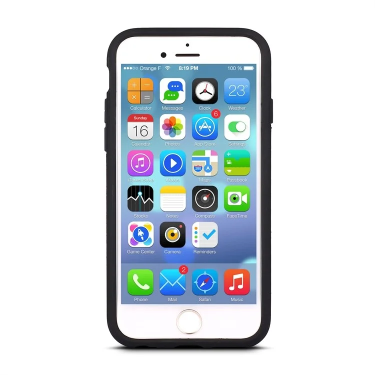 Brushed PC + TPU Hybrid Case with Card Slot for iPhone 8/7 - Black