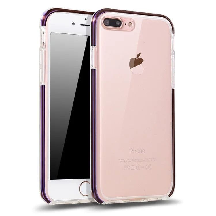 Clear TPU Incoming Call Flash Case for iPhone 8 Plus / 7 Plus - Purple