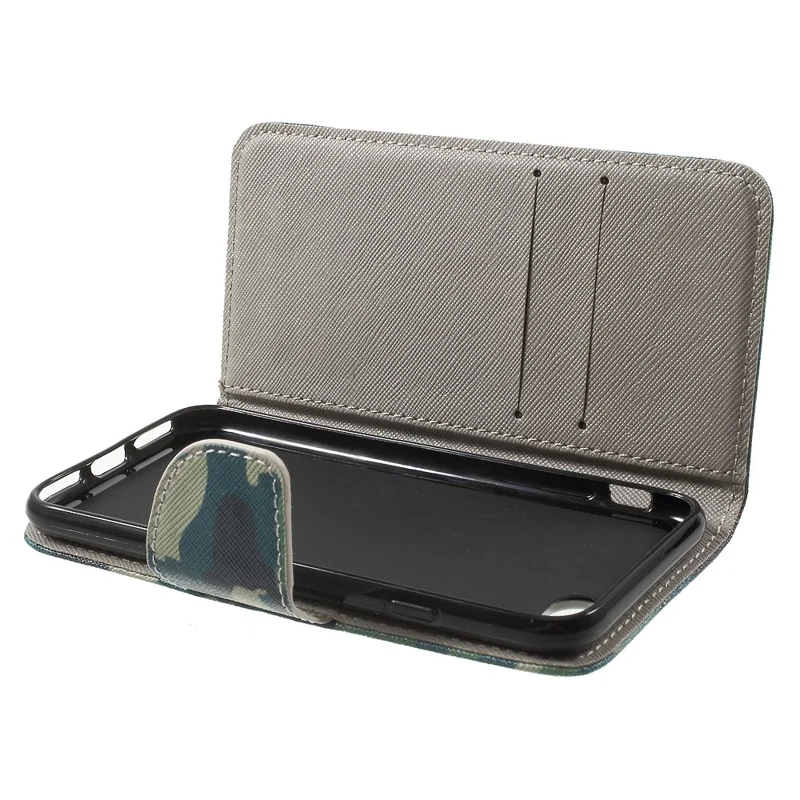 Pattern Printing Leather Wallet Magnetic Case for iPhone 7/8/SE (2022)/SE (2022) - Camouflage Pattern