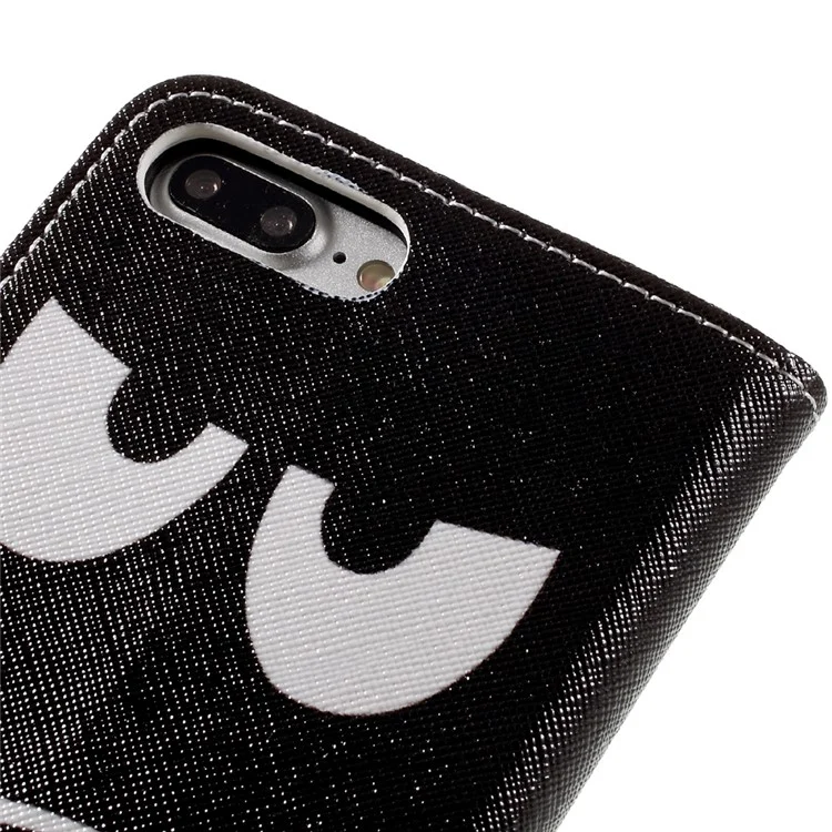 Patterned PU Leather Case Wallet Stand for iPhone 8 Plus / 7 Plus - Do Not Touch My Phone