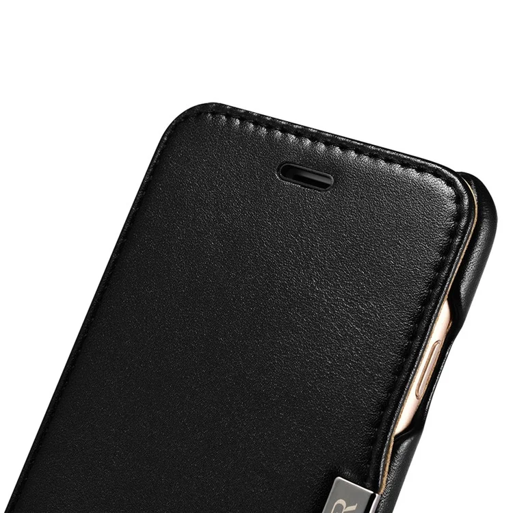 ICARER Luxury Side-Open Magnetic Genuine Leather Cover for iPhone 7 4.7 inch - Black