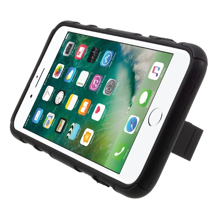 Belt Clip Kickstand PC TPU Hybrid Holster Case Cover for iPhone 8 Plus / 7 Plus 5.5 inch - Black
