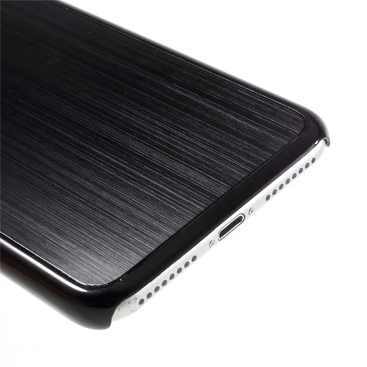 For iPhone 8 Plus / 7 Plus Brushed Aluminum Skin Hard Plastic Case - Black
