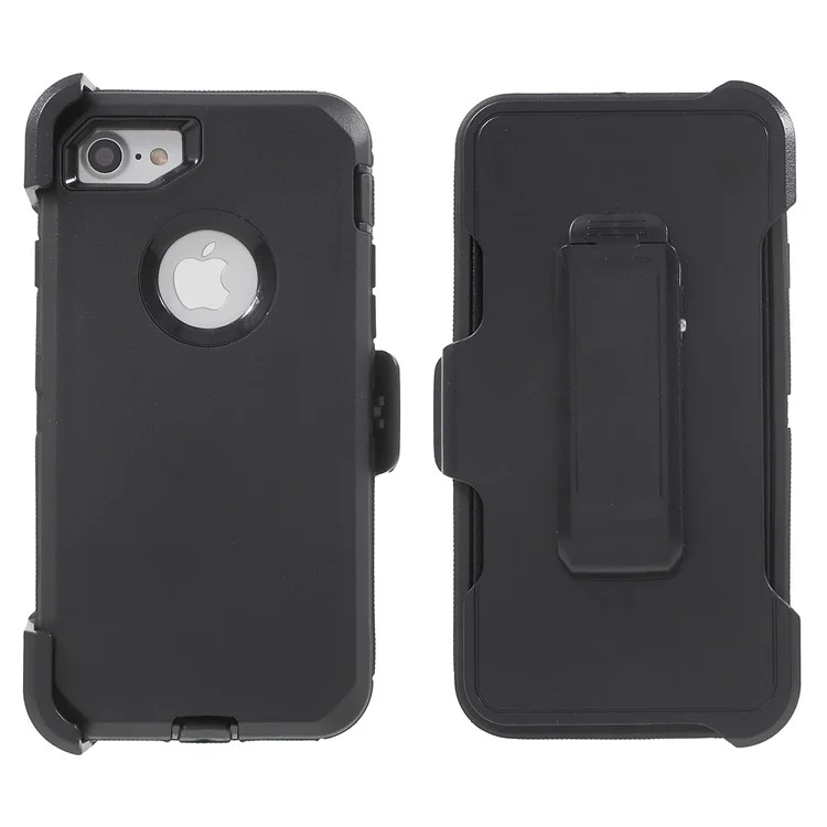 Heavy Duty Kickstand Belt Clip PC + TPU Hybrid Case for iPhone 8/7 4.7 inch - Black
