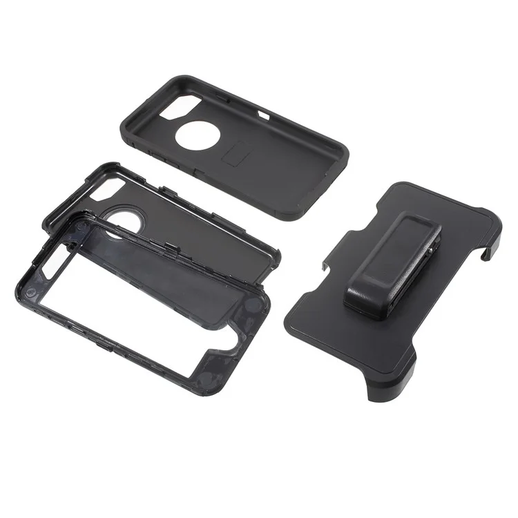 Heavy Duty Kickstand Belt Clip PC + TPU Hybrid Case for iPhone 8/7 4.7 inch - Black