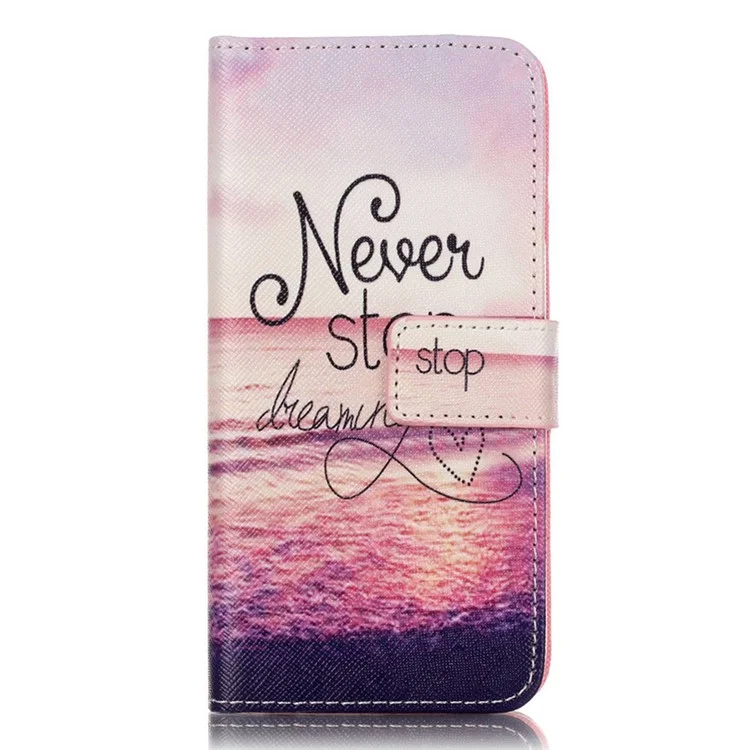 Folio Wallet Cross Texture Leather Case for iPhone 8 / 7 4.7 inch - Pinky Beach