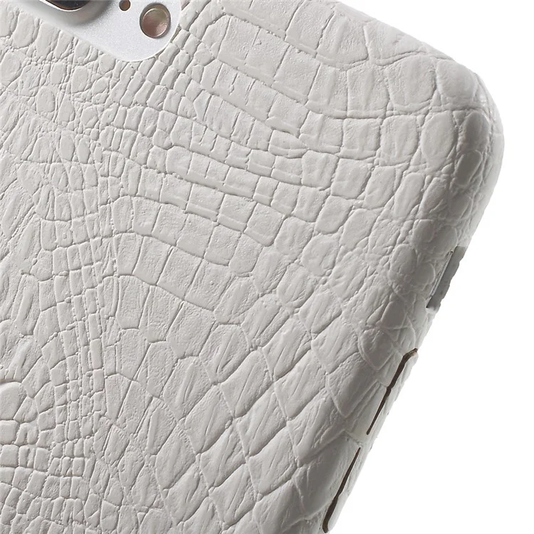 Crocodile Texture Leather Coated PC Hard Cover for iPhone 8 Plus / 7 Plus 5.5 inch - White