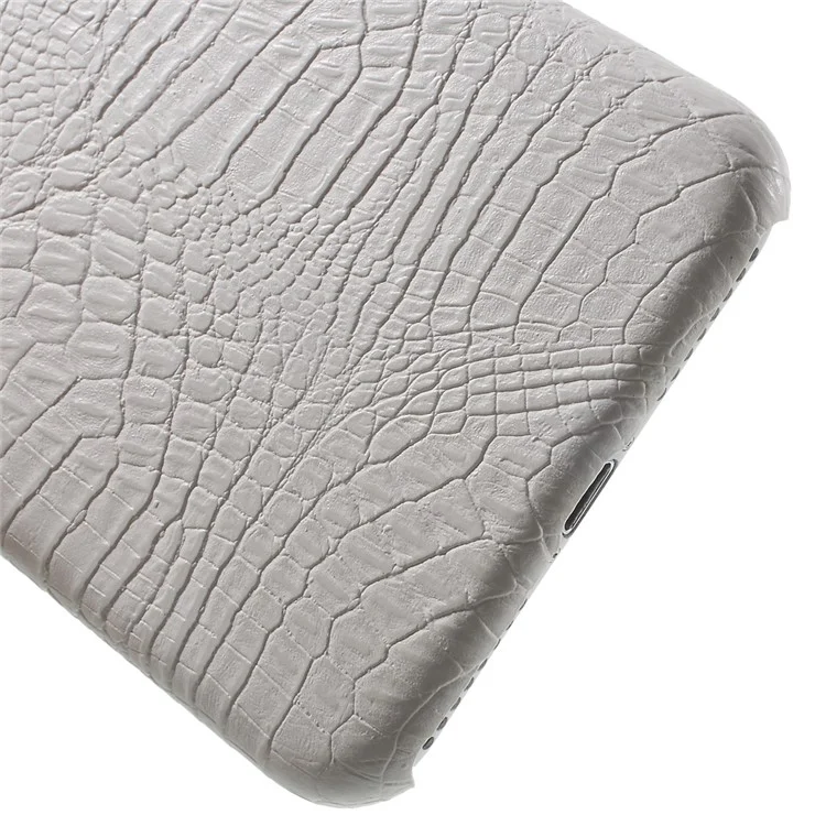 Crocodile Texture Leather Coated PC Hard Cover for iPhone 8 Plus / 7 Plus 5.5 inch - White