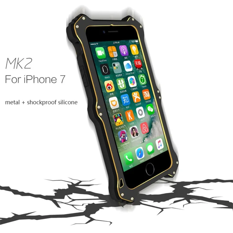 LOVE MEI MK2 Shock-proof Drop-proof Dust-proof Rugged Case for iPhone 8/7 4.7 - Black