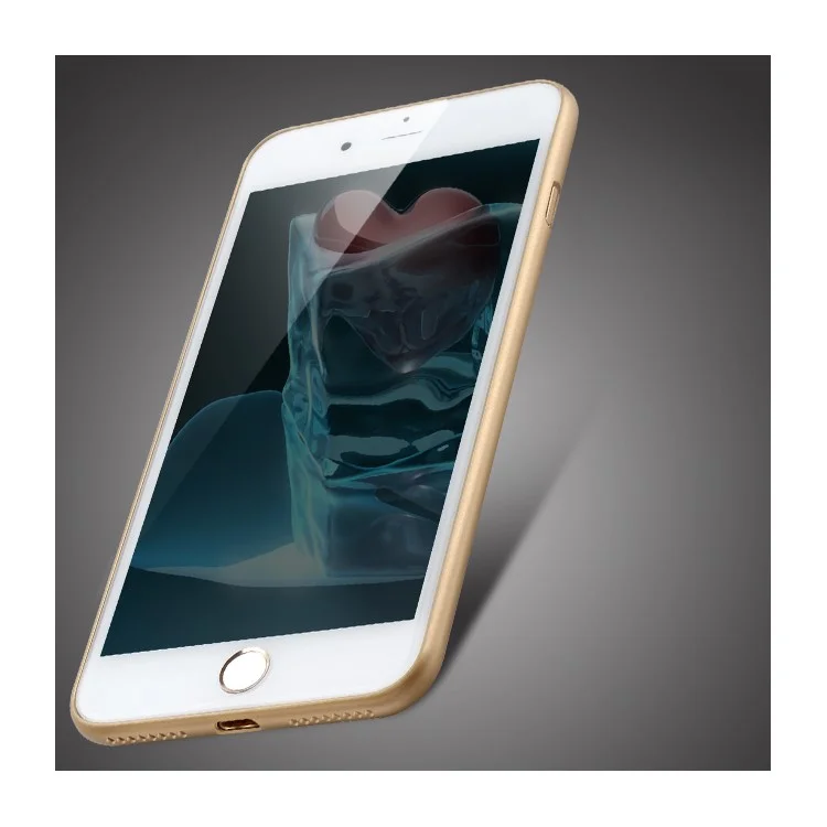 WUW Cloth Texture Leather Coated PC Hard Cover for iPhone 8/7 4.7 - Gold