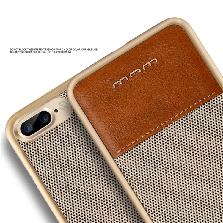 WUW Cloth Texture Leather Coated PC Hard Cover for iPhone 8/7 4.7 - Gold