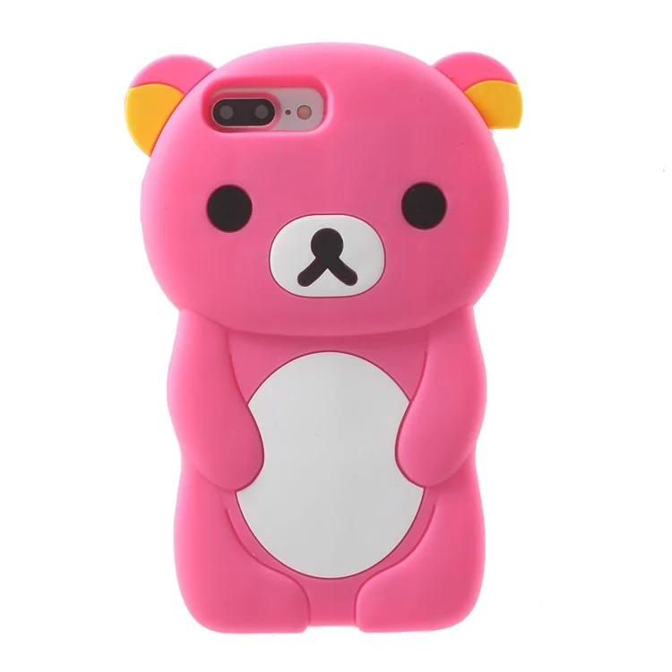 3D Rilakkuma Silicone Soft Case for iPhone 8 Plus/7 Plus 5.5 Inch - Rose