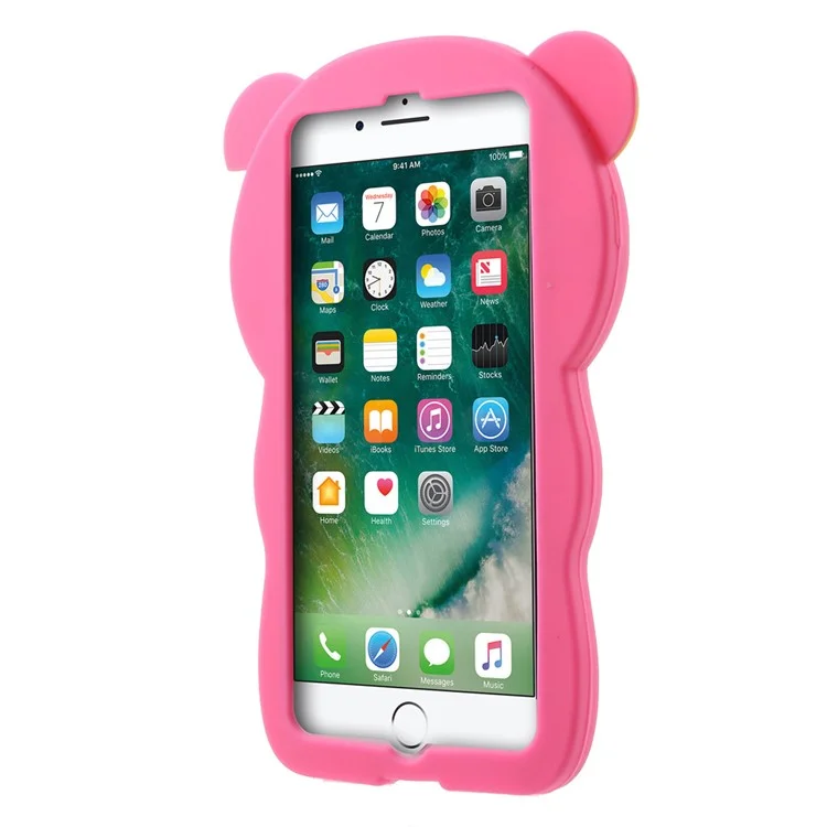3D Rilakkuma Silicone Soft Case for iPhone 8 Plus/7 Plus 5.5 Inch - Rose