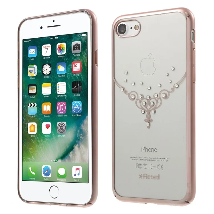 X-FITTED Pendant Authorized Swarovski Rhinestone Hard Case for iPhone 8/7 4.7 - Rose Gold