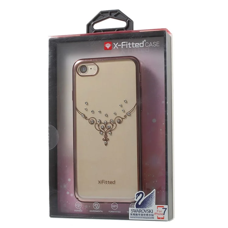 X-FITTED Pendant Authorized Swarovski Rhinestone Hard Case for iPhone 8/7 4.7 - Rose Gold
