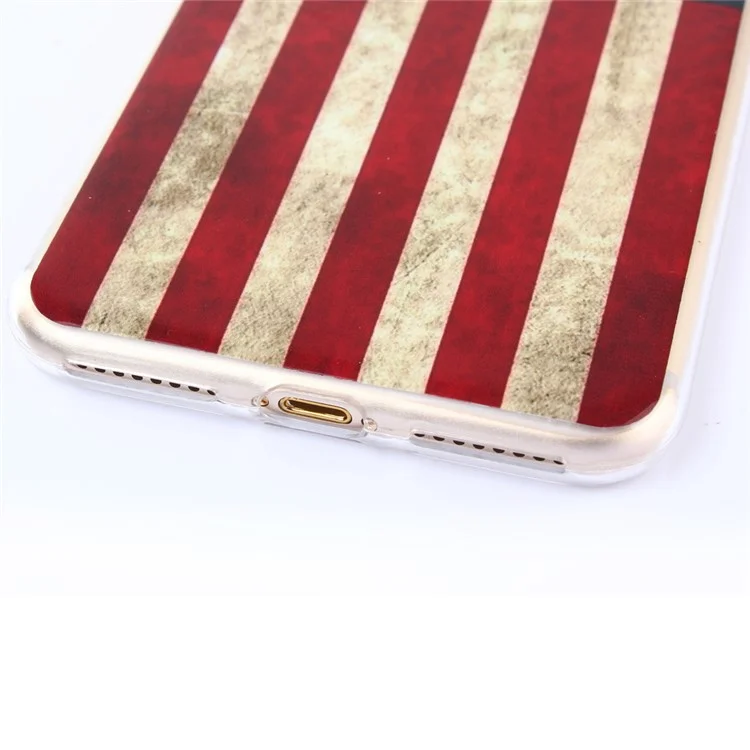 Soft IMD TPU Phone Case for iPhone 8 Plus / 7 Plus - Retro American Flag