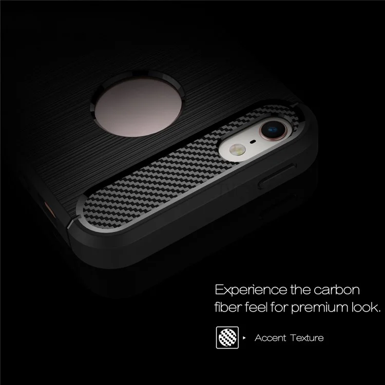 Carbon Fibre Brushed TPU Case for iPhone SE/5s/5 - Black