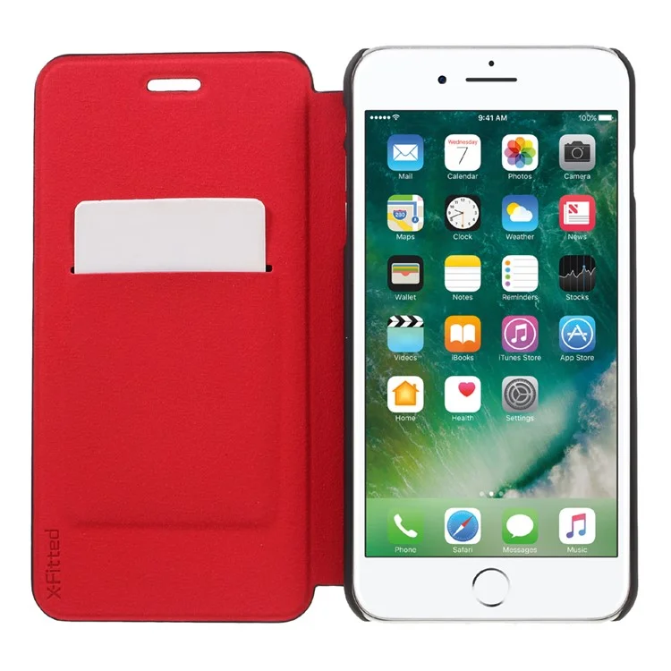 X-FITTED for iPhone 7 Plus Business Style Leather Card Holder Stand Cover