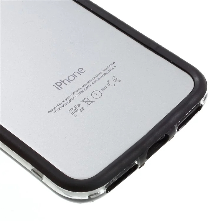 Transparent PC + TPU Bumper Case for iPhone 7 4.7 - Black