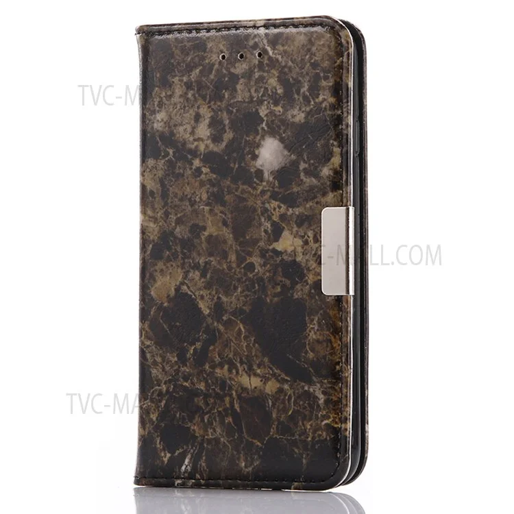 Marble Pattern Leather Wallet Flip Stand Case for iPhone 8 / 7 4.7 inch - Black
