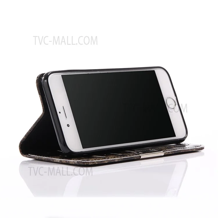 Marble Pattern Leather Wallet Flip Stand Case for iPhone 8 / 7 4.7 inch - Black