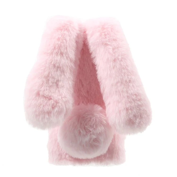 Bunny Shape Warm Fur TPU Shell for iPhone SE 5S 5 - Pink