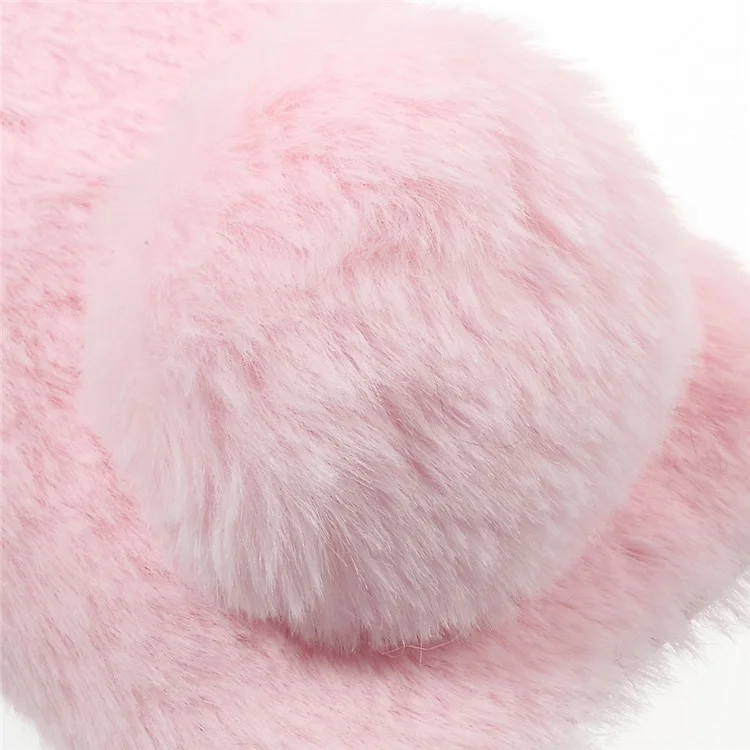 Bunny Shape Warm Fur TPU Shell for iPhone SE 5S 5 - Pink