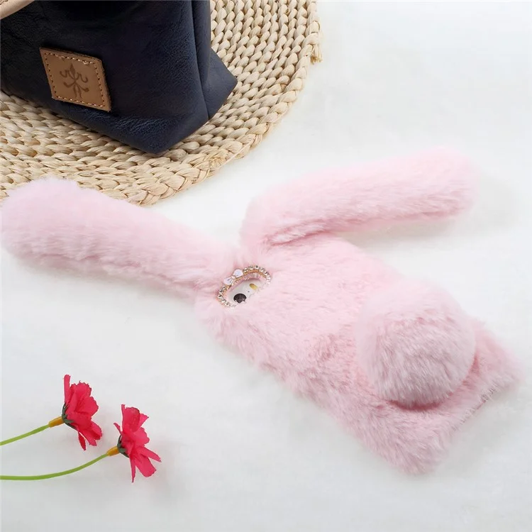 Bunny Shape Warm Fur TPU Shell for iPhone SE 5S 5 - Pink