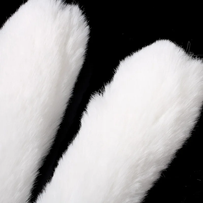 Bunny Shape Warm Fur TPU Phone Case for iPhone SE 5S 5 - White