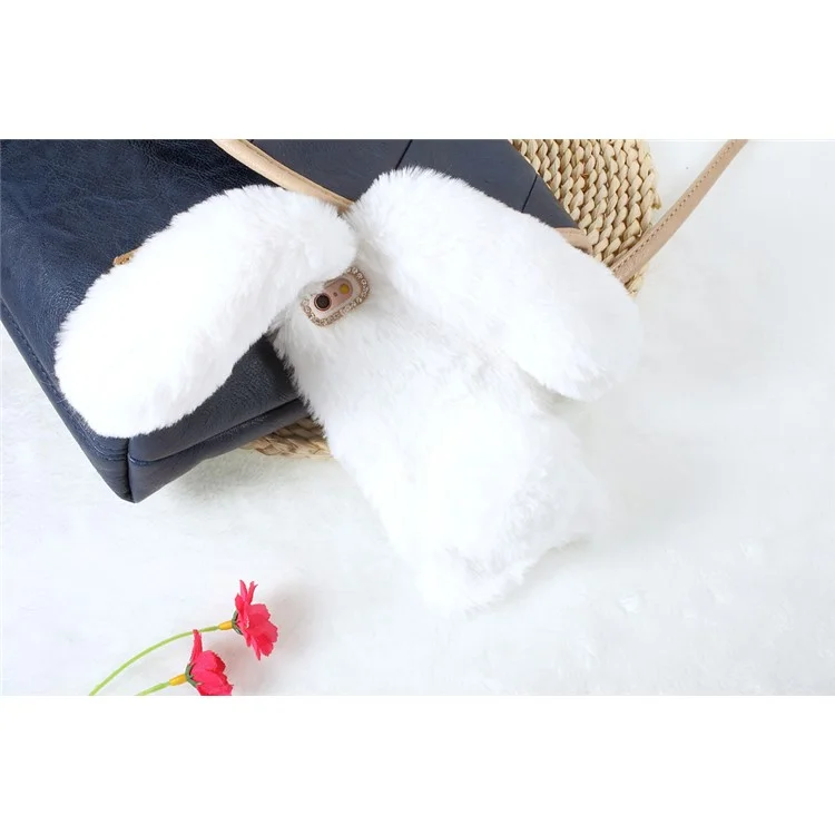 Rabbit Bunny Soft Furry Fur TPU Cover Case for iPhone 6s 6 4.7 inch - White