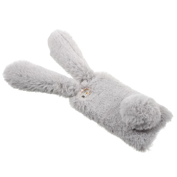 For iPhone 6s 6 Cute Rabbit Bunny Warm Fur Soft TPU Phone Case - Grey