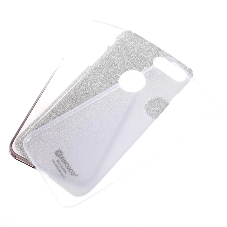 XINCUCO TPU + PC Case for iPhone 7 Plus with Gradient Color Glittery Powder Paper - Grey
