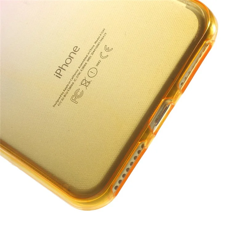 Gradient Color Touchable Front + Back 2-Piece TPU Flexible Shell for iPhone 8 Plus / 7 Plus 5.5 - Rose / Yellow