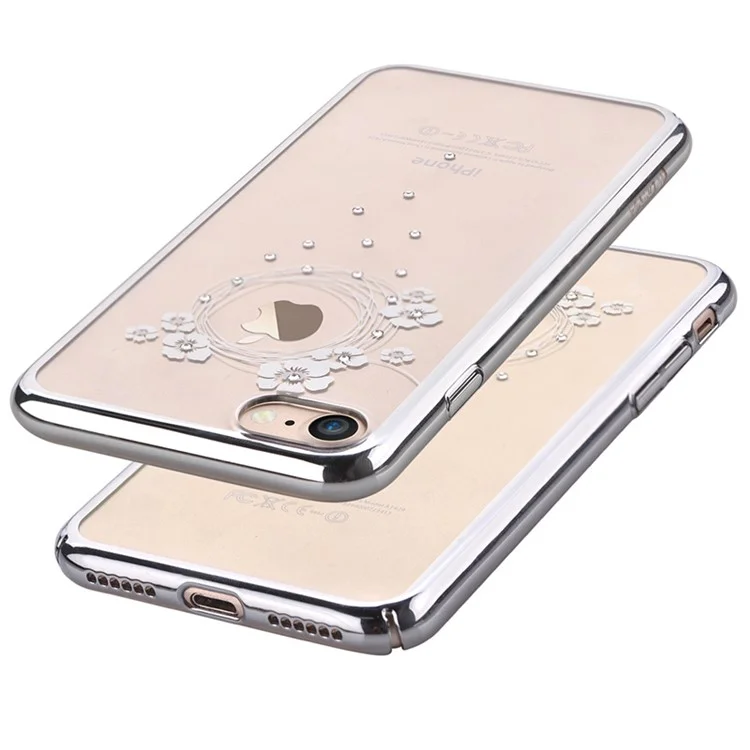 DEVIA for iPhone 8 / 7 Authorized Swarovski Crystal Garland Plating Hard Case - Silver