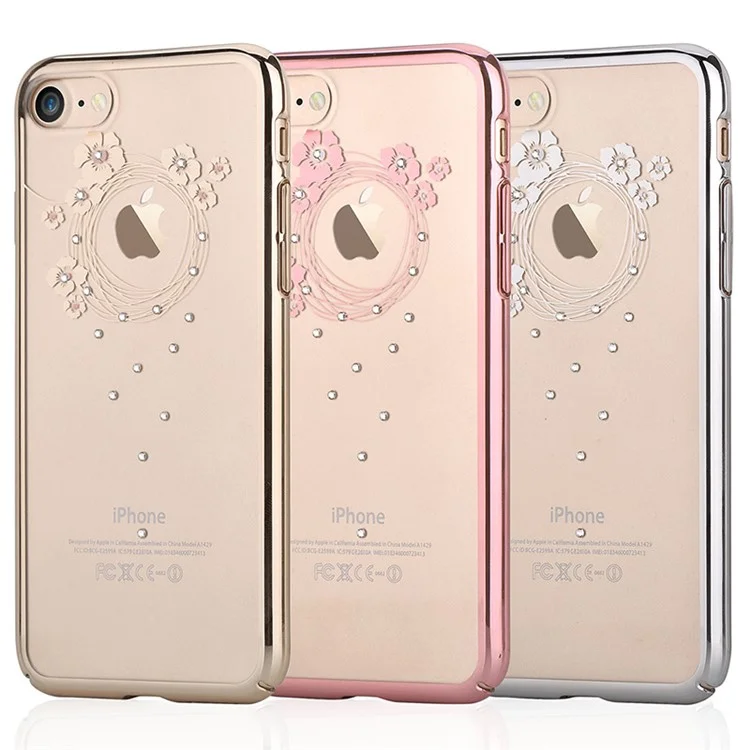 DEVIA for iPhone 8 / 7 Authorized Swarovski Crystal Garland Plating Hard Case - Silver