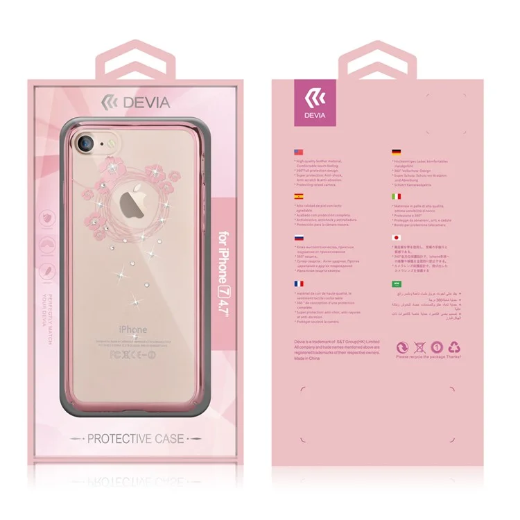 DEVIA for iPhone 8 / 7 Authorized Swarovski Crystal Garland Plating Hard Case - Silver