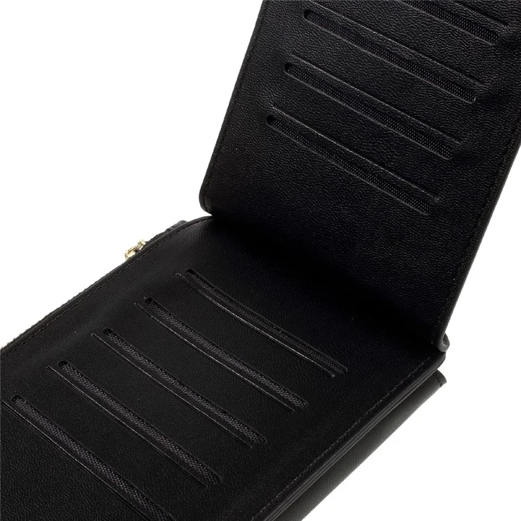 MUSUBO Split Leather Multiple Slots Wallet Case with Straps for iPhone 7 Plus 5.5 - Black