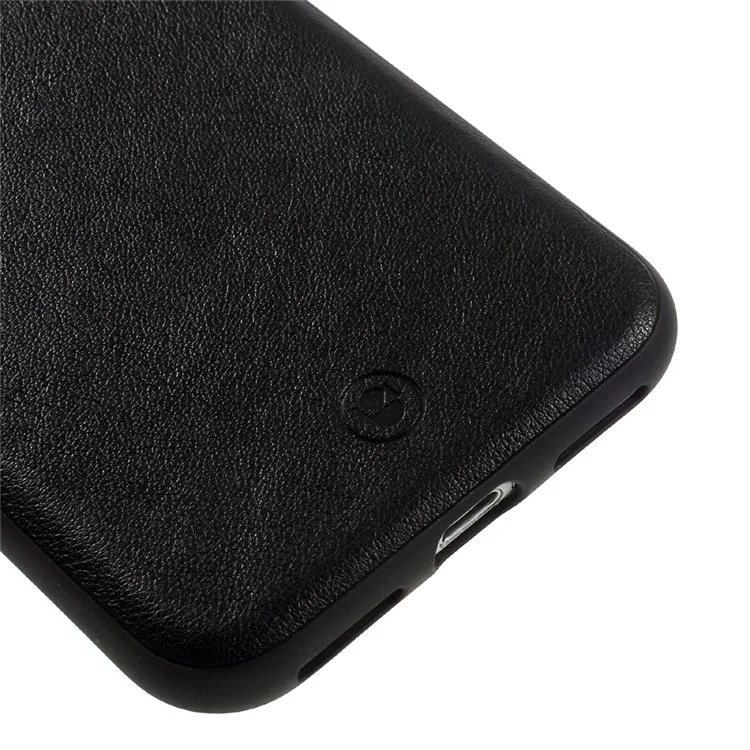FSHANG Leather Coated TPU + PC Hybrid Case for iPhone 8/7 4.7-inch - Black