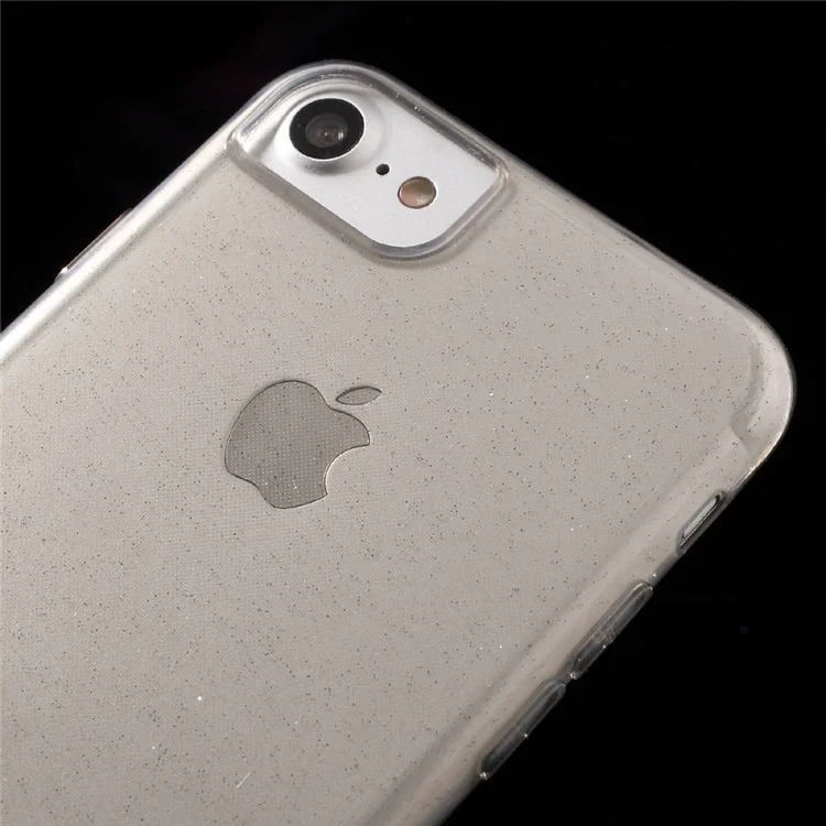 FSHANG Flash Powder Soft TPU Phone Case for iPhone 8/7 4.7 Inch - Transparent Black