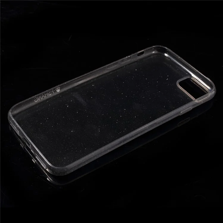 FSHANG Flash Powder Soft TPU Phone Case for iPhone 8/7 4.7 Inch - Transparent Black
