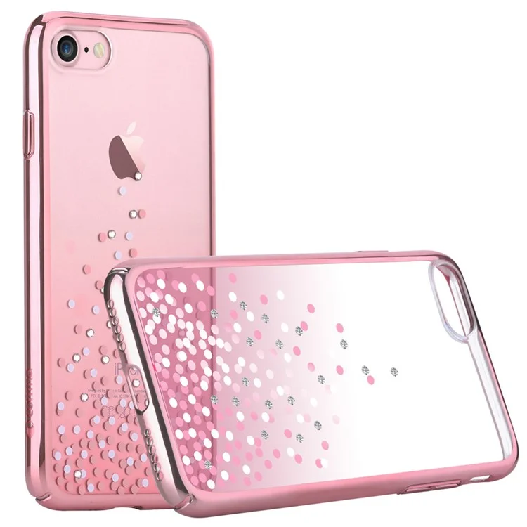COMMA Polka Series Authorized Swarovski Crystal Decor Plated PC Case for iPhone 8 / 7 4.7 - Rose Gold